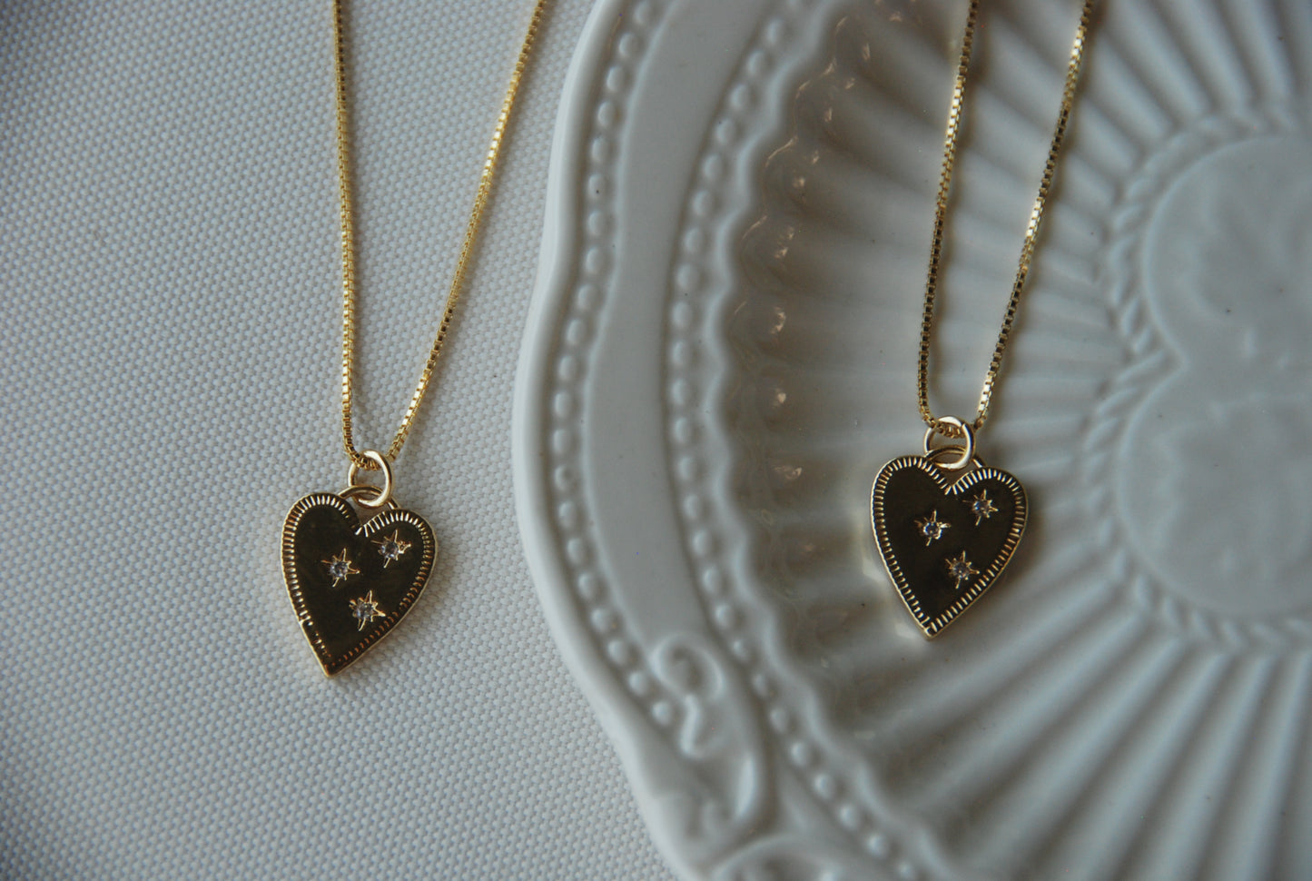 Collar Corazón Triple Circón