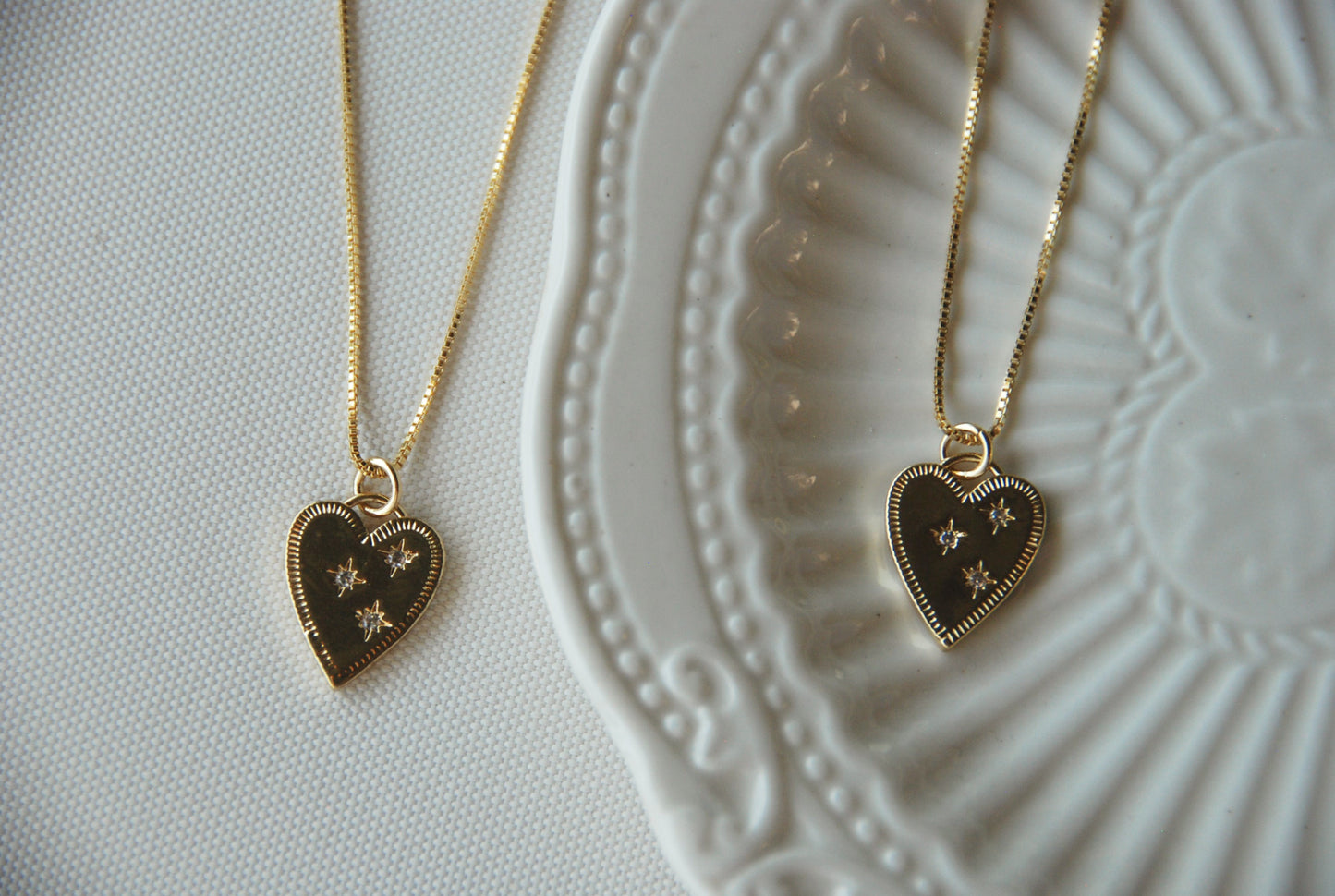 Collar Corazón Triple Circón