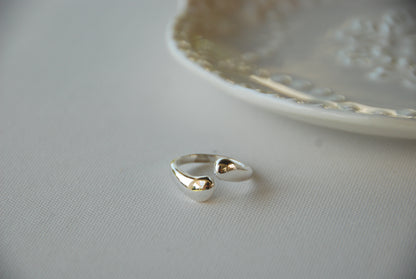 Anillo Doble Pelotitas Plata 925