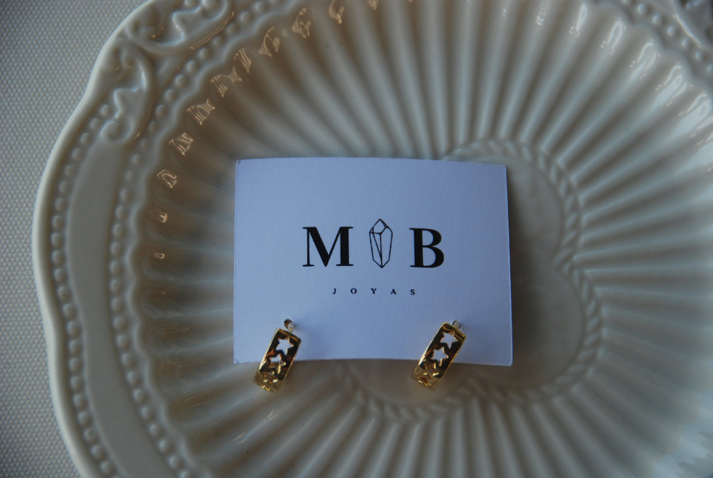 Argollitas Estrellas Caladas