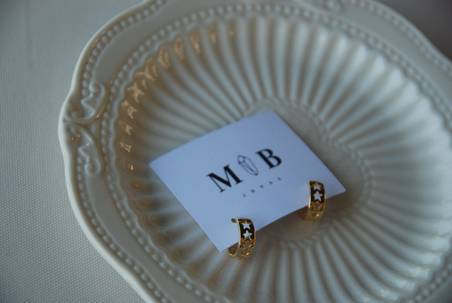 Argollitas Estrellas Caladas