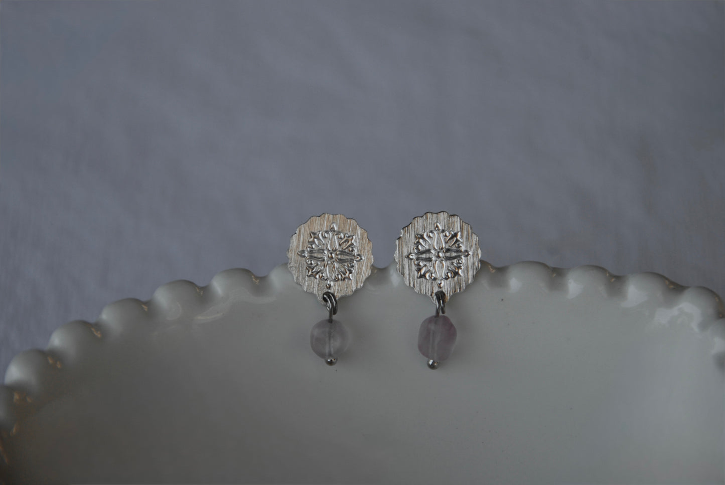 Aro Mandala Piedra Plateado