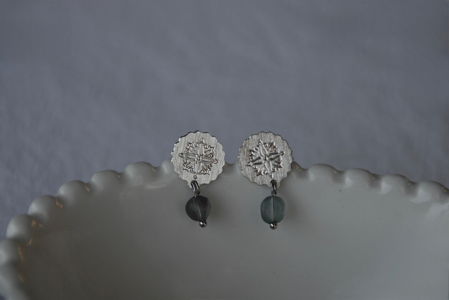 Aro Mandala Piedra Plateado