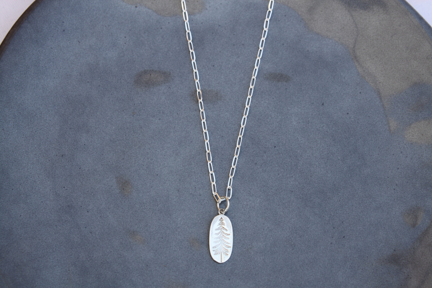 Pine Tree Long Link Necklace